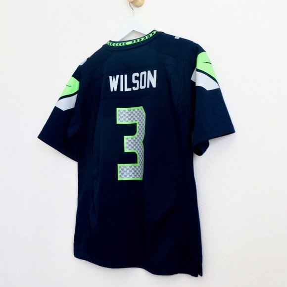 NEW! NIKE On Field NFL Seattle Seahawks Jersey RUSSELL WILSON # 3 SZ L (14-16) - Picture 5 of 9